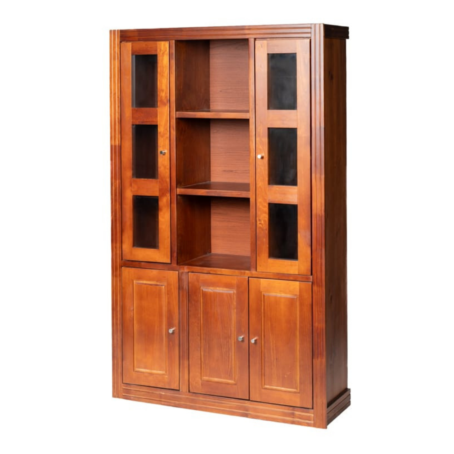 VITRINA BERLIN 3 CUERPOS NOGAL