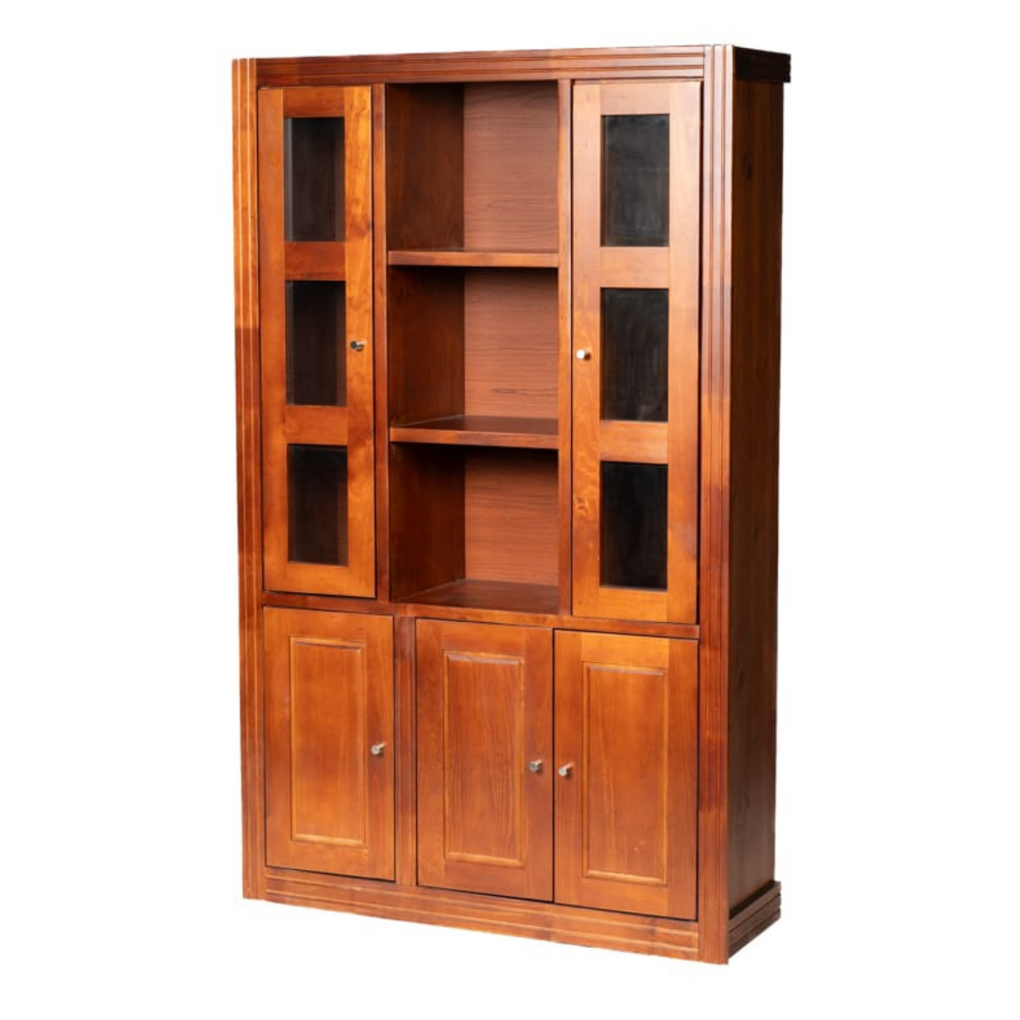 VITRINA BERLIN 3 CUERPOS NOGAL