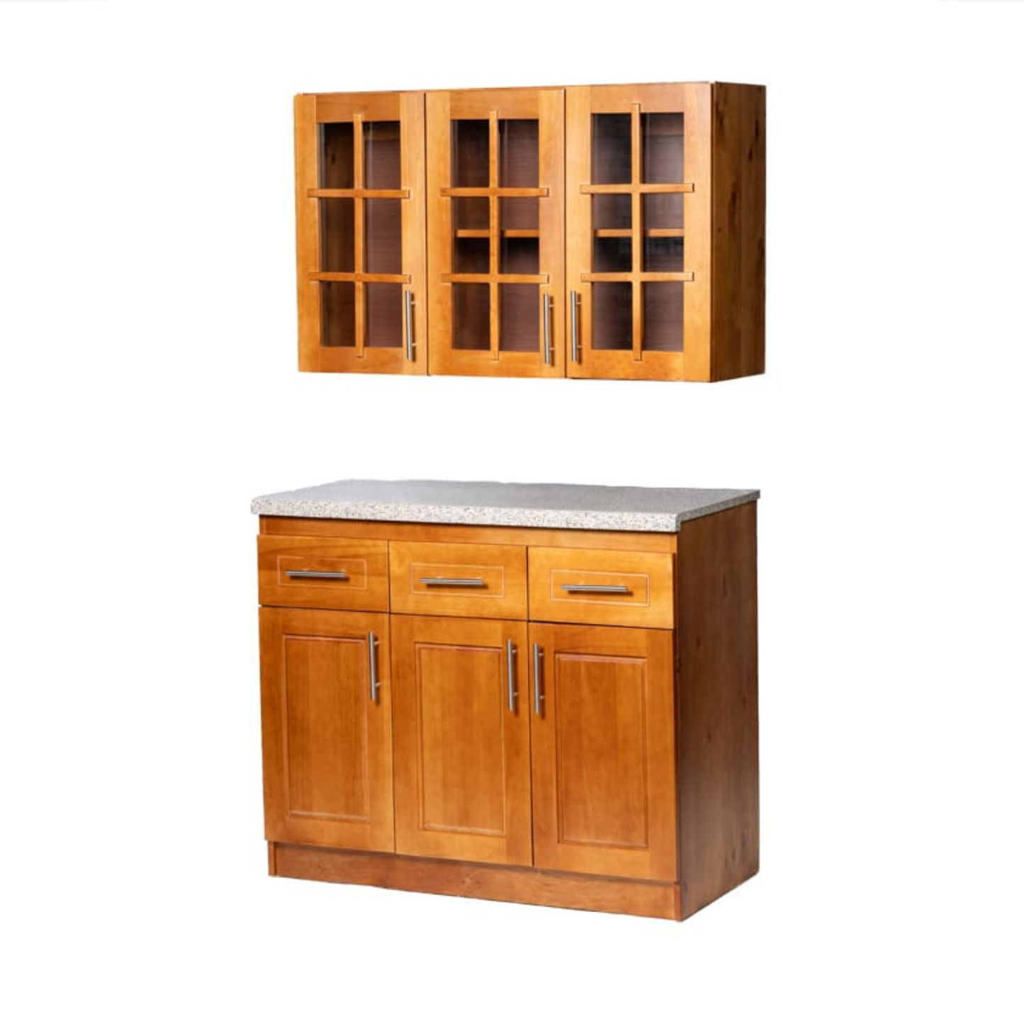Mueble de Cocina Set Elevacion y base Berin Madera Nogal 3 Puertas