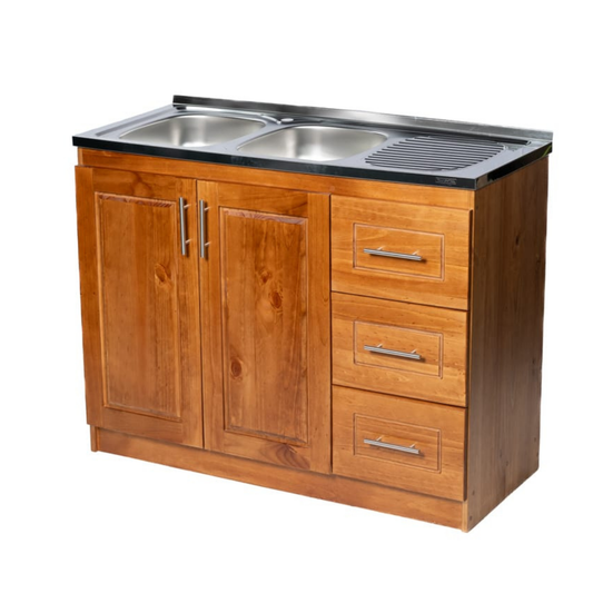 Lavaplato Berlin Madera Nogal 120 cm Derecho