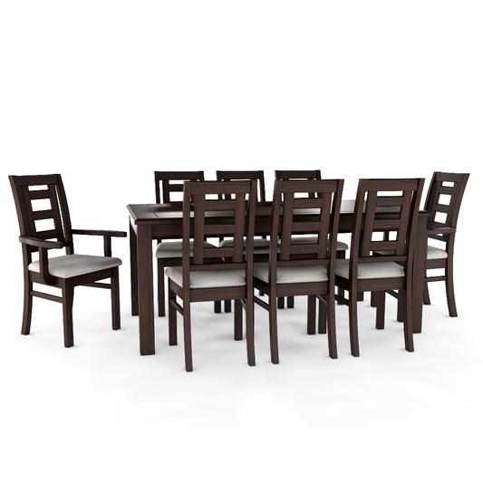 JUEGO DE COMEDOR CHOCOLATE SEVILLA 8 SILLAS INCLUYE SITIALES