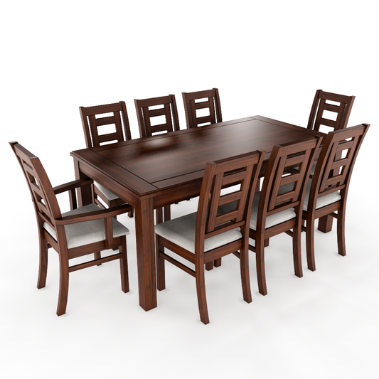 JUEGO DE COMEDOR NOGAL SEVILLA 8 SILLAS INCLUYE  SITIALES