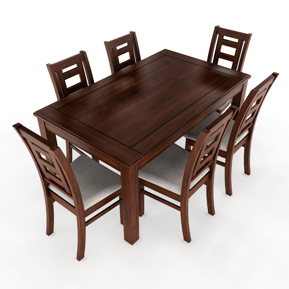 JUEGO DE COMEDOR NOGAL SEVILLA 6 SILLAS