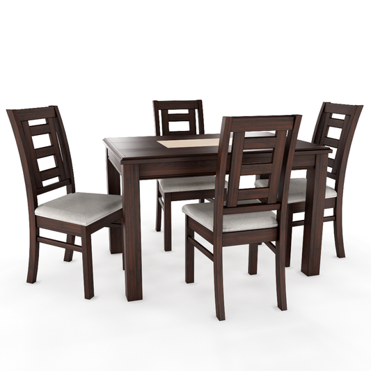 JUEGO DE COMEDOR PORCELANATO SEVILLA 4 PERSONAS CHOCOLATE MADERA