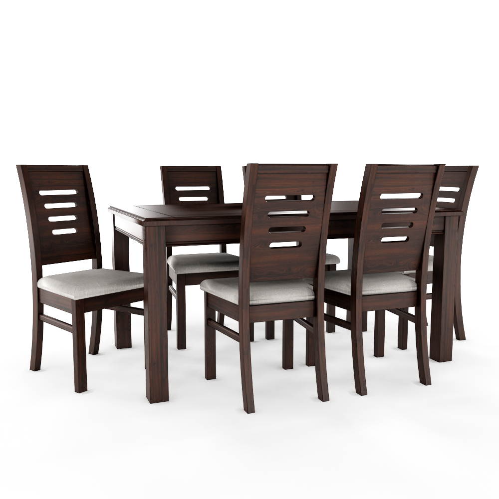 JUEGO DE COMEDOR CHOCOLATE ROMA 6 SILLAS