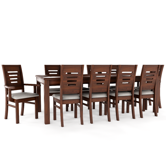 Juego de Comedor Roma 10 Personas Nogal Incluye 2 sitiales