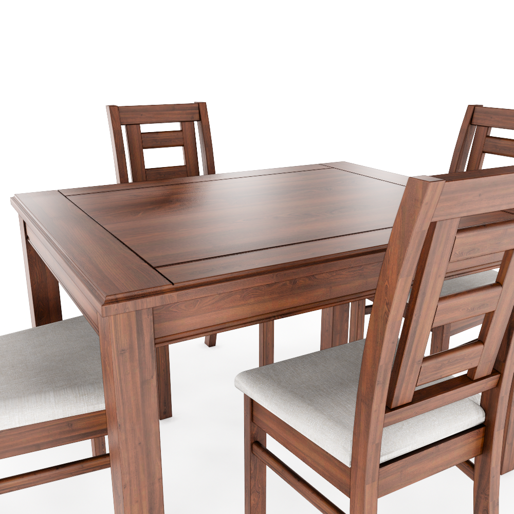 JUEGO DE COMEDOR NOGAL SEVILLA 4 SILLAS