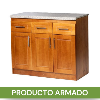 Mueble de Cocina Berlin Madera Nogal Base 3 Puertas