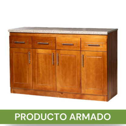 Mueble de Cocina Set Elevacion y base Berin Madera Nogal 4 Puertas