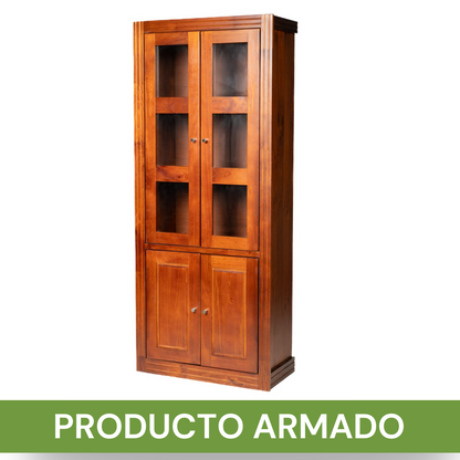 VITRINA BERLIN 2 CUERPOS NOGAL