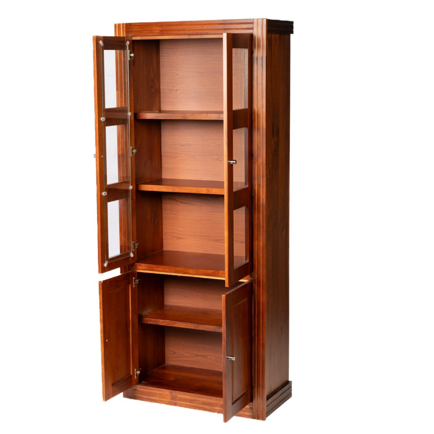 VITRINA BERLIN 2 CUERPOS NOGAL