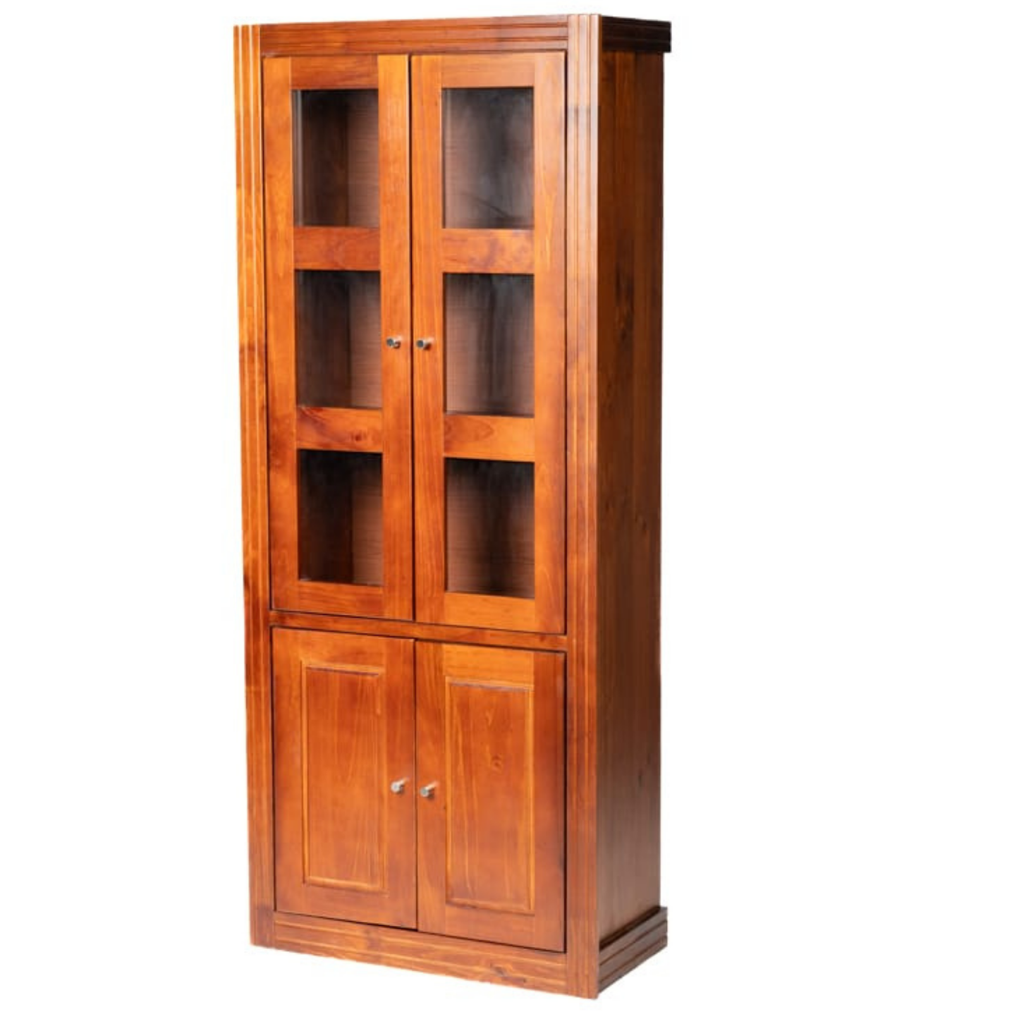 VITRINA BERLIN 2 CUERPOS NOGAL