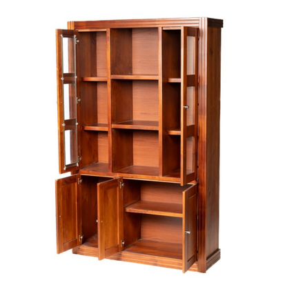 VITRINA BERLIN 3 CUERPOS NOGAL