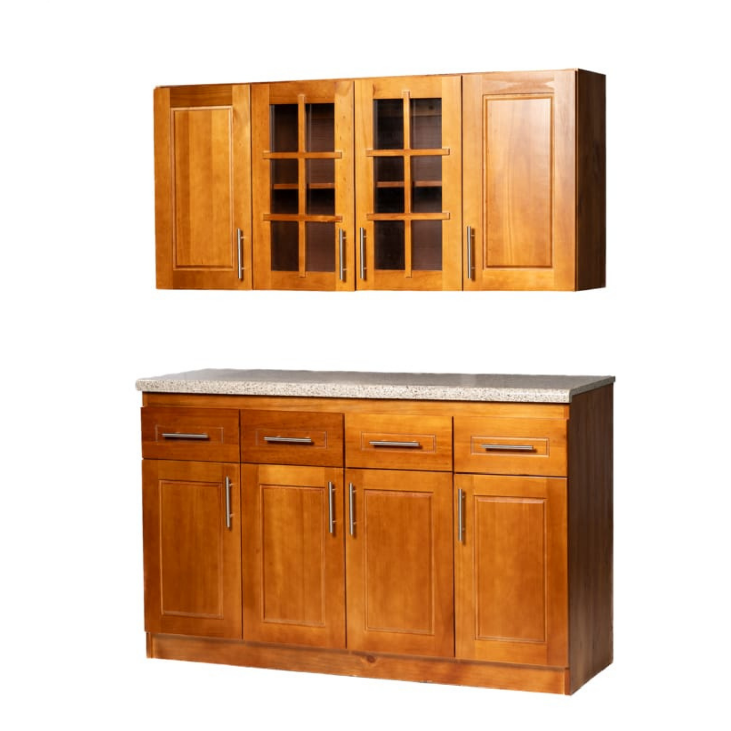 Mueble de Cocina Set Elevacion y base Berin Madera Nogal 4 Puertas