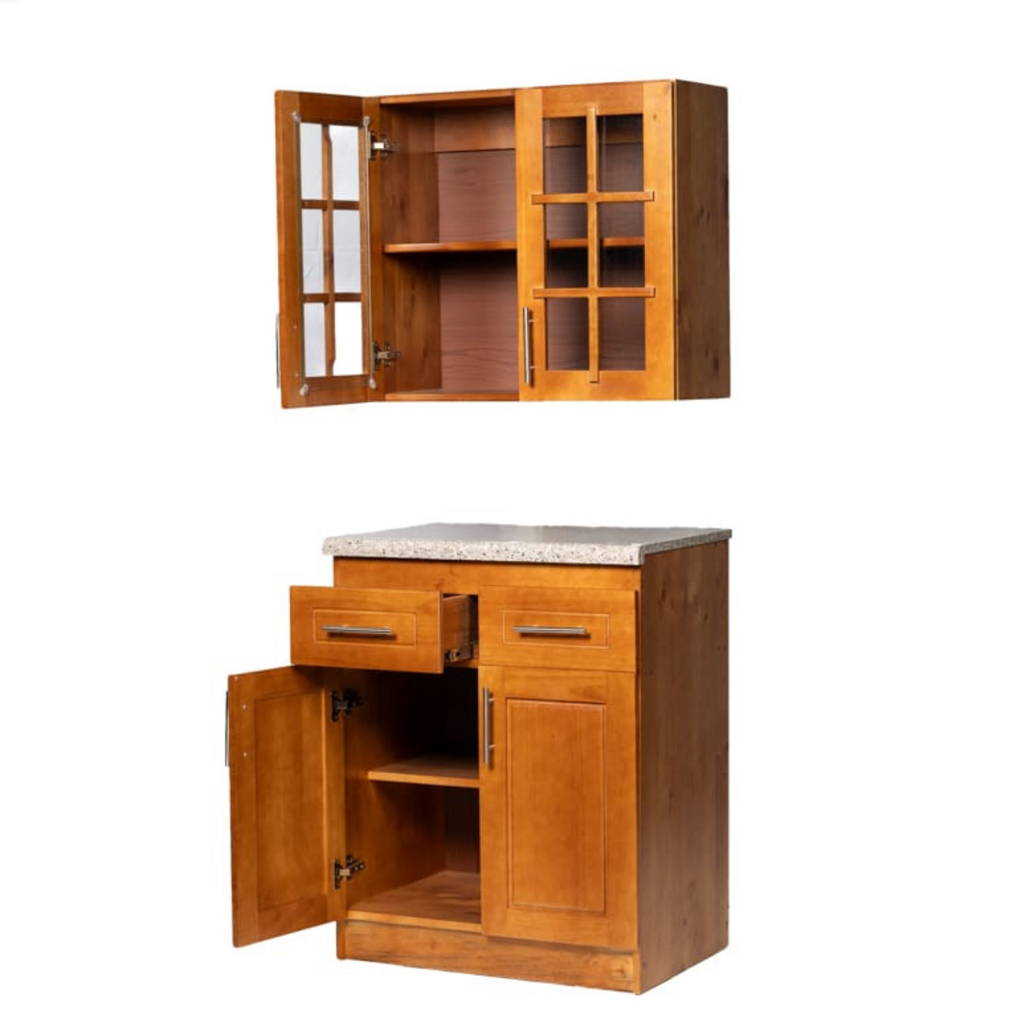 Mueble de Cocina Set Elevacion y base Berin Madera Nogal 2 Puertas