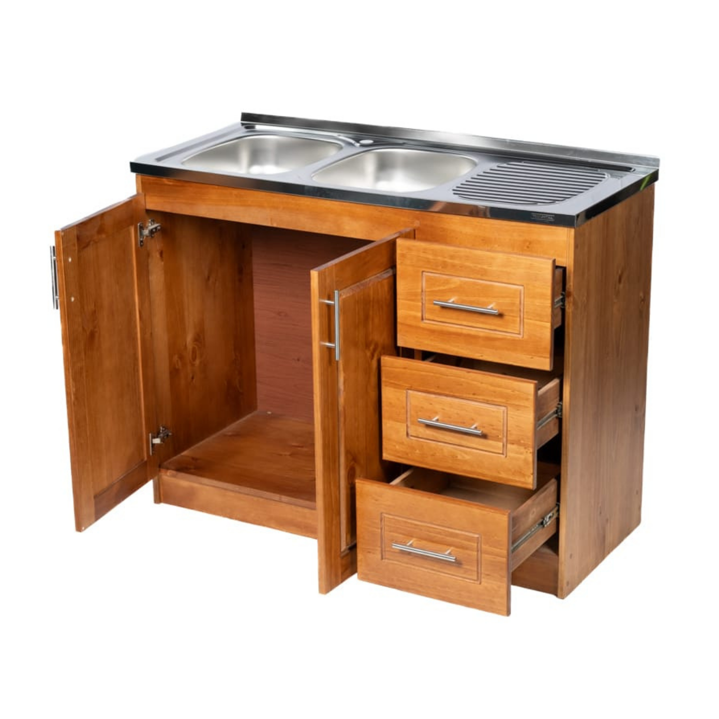 Lavaplato Berlin Madera Nogal 120 cm Derecho