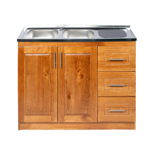 Lavaplato Berlin Madera Nogal 120 cm Derecho