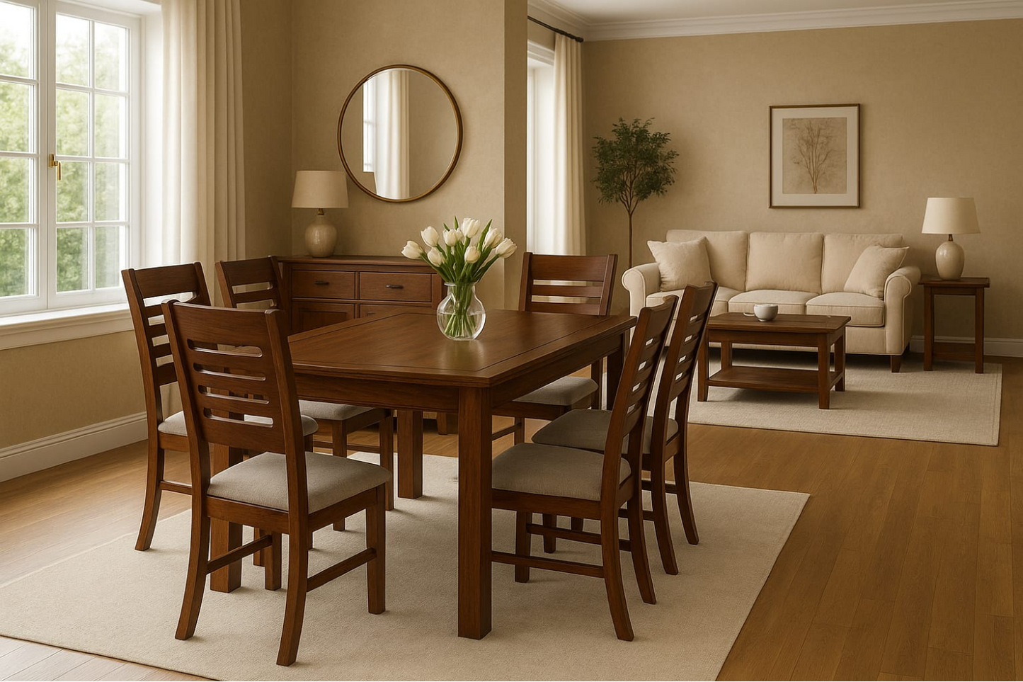 JUEGO DE COMEDOR CHOCOLATE ROMA 6 SILLAS