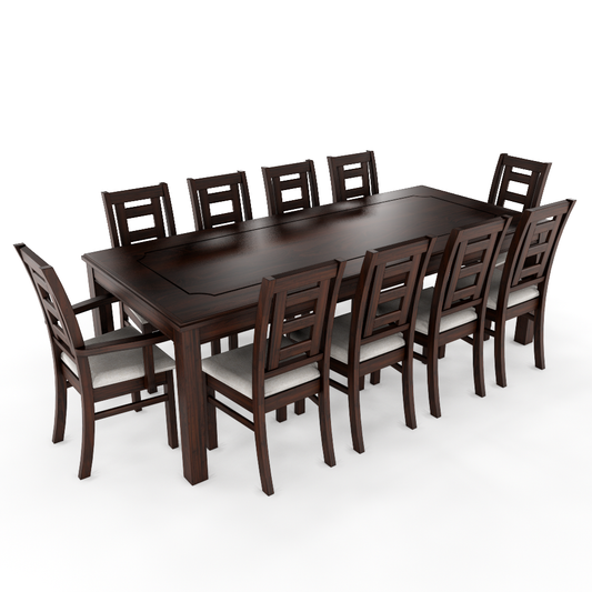 Juego de Comedor Sevilla 10 Personas Chocolate Incluye 2 Sitiales