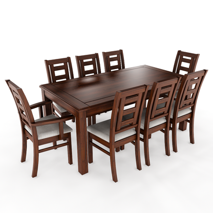 JUEGO DE COMEDOR NOGAL SEVILLA 8 SILLAS INCLUYE  SITIALES