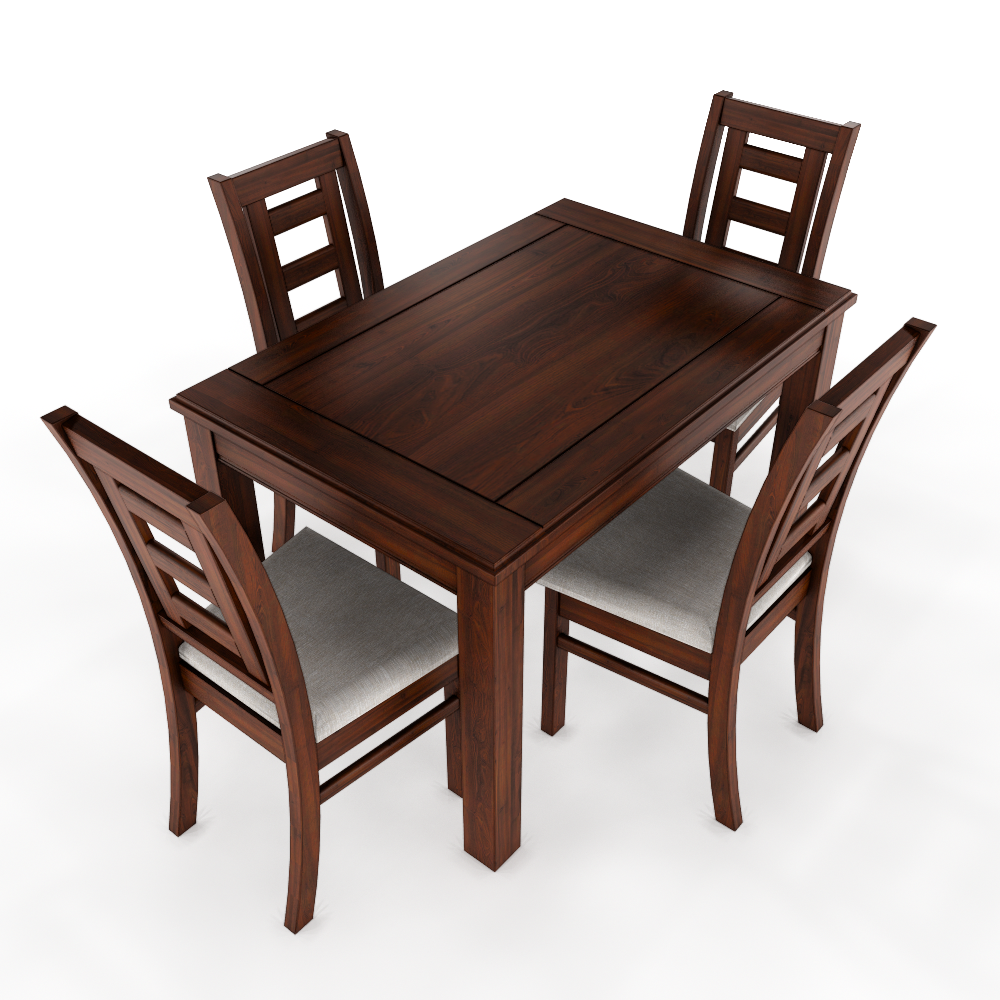 JUEGO DE COMEDOR NOGAL SEVILLA 4 SILLAS