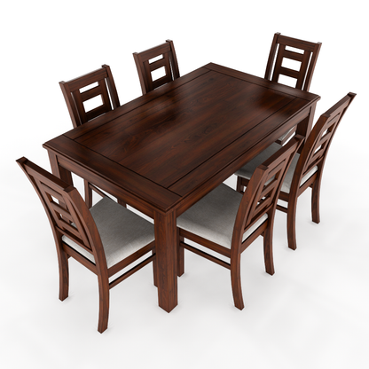 JUEGO DE COMEDOR NOGAL SEVILLA 6 SILLAS