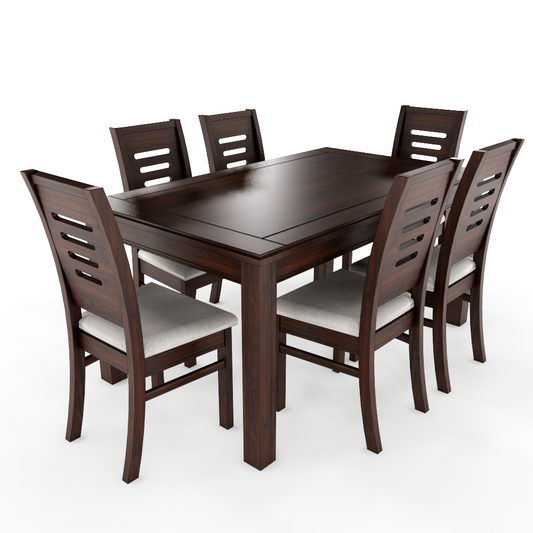 JUEGO DE COMEDOR CHOCOLATE ROMA 6 SILLAS