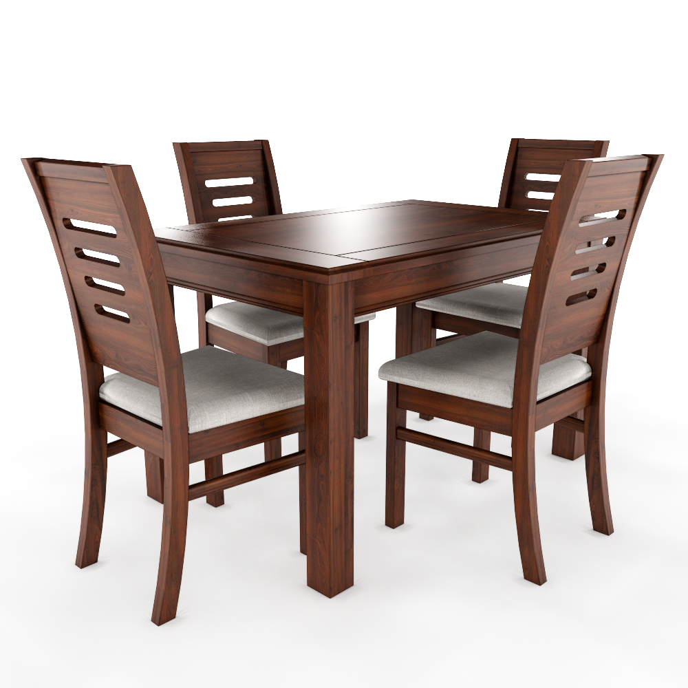 JUEGO DE COMEDOR NOGAL ROMA 4 SILLAS