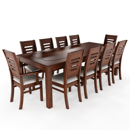 Juego de Comedor Roma 10 Personas Nogal Incluye 2 sitiales