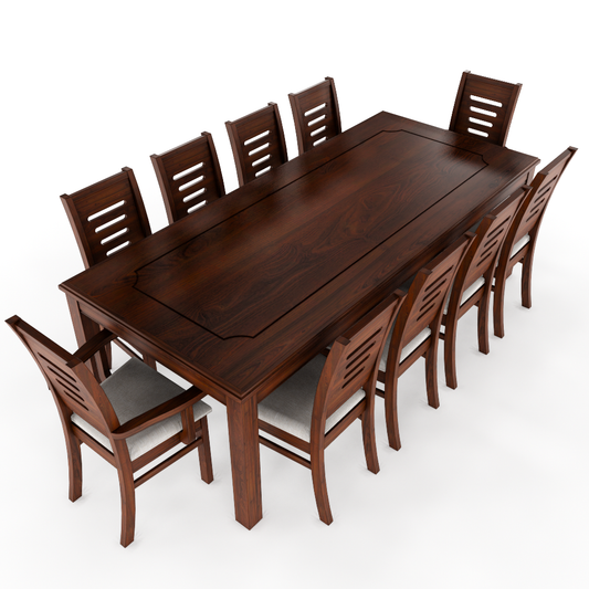 Juego de Comedor Roma 10 Personas Nogal Incluye 2 sitiales