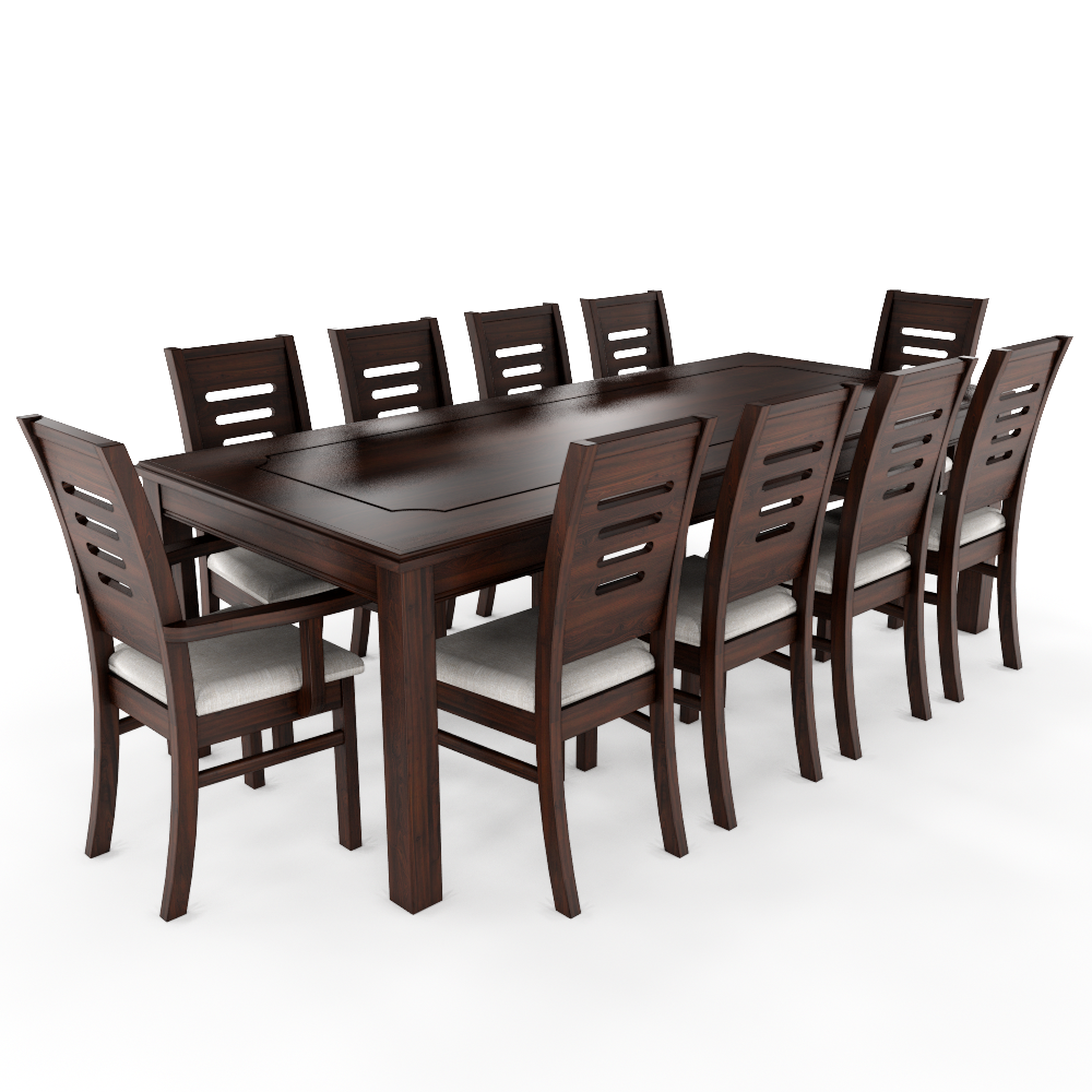 Juego de Comedor Roma 10 Personas Chocolate Incluye 2 Sitiales